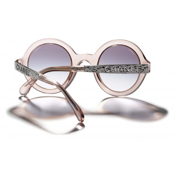 Chanel Round Pink Gradient Grey Sunglasses - Picture 5 of 6